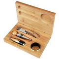 Bamboo wine kit -- small box holds 4 wine tools